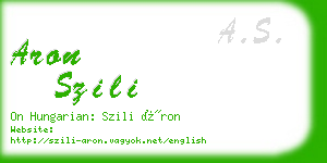 aron szili business card